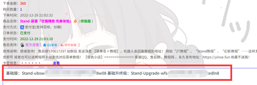 Stand卡密格式